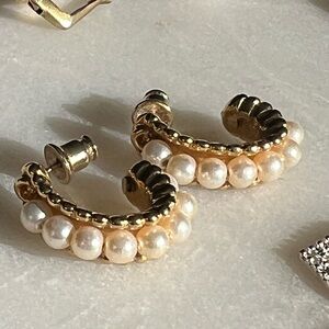 Gold and Pearl Studded Earrings